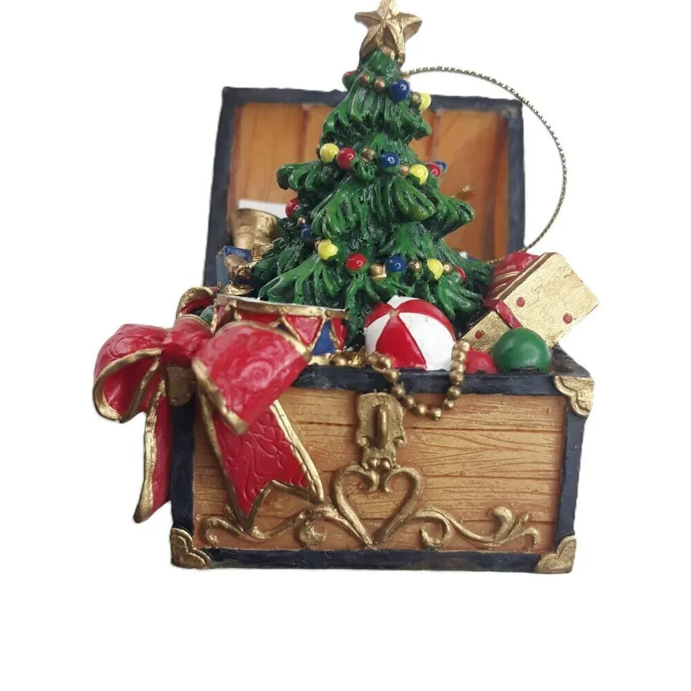 NWT Neiman Marcus Treasure Chest Christmas Ornament